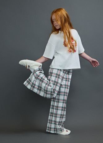 Пижамные брюки в клетку для девочек