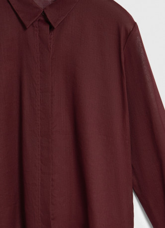 Полупрозрачная рубашка из хлопка и рами