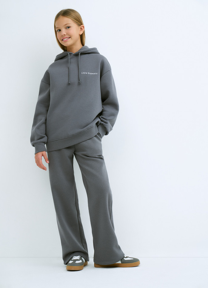 Широкие трикотажные брюки для девочек