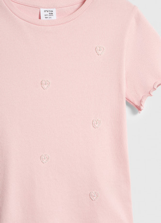 Футболка в рубчик для девочек