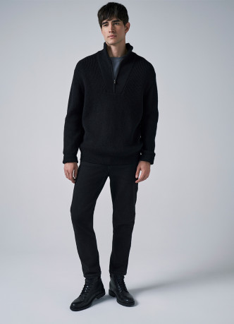 Джемпер с воротником-стойкой на молнии