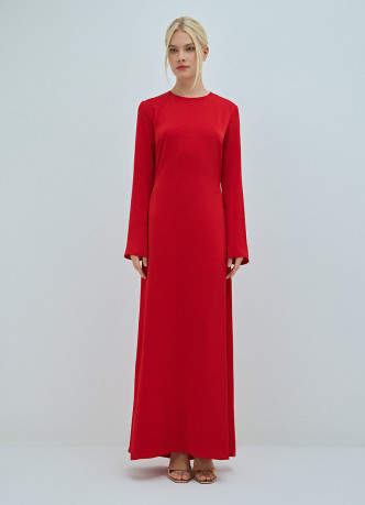 Сатиновое платье с завязками на спине