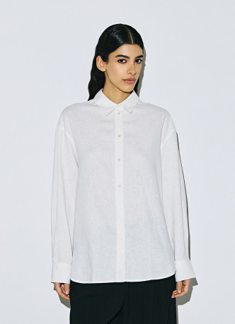 Рубашка с длинным рукавом из смесового льна