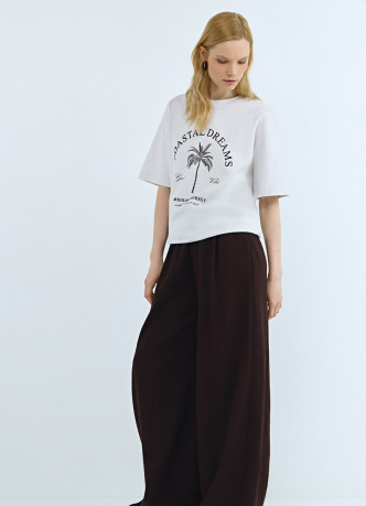 Широкие льняные брюки