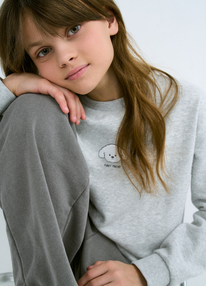 Свитшот с принтом для девочек