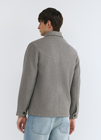 Куртка из пальтовой ткани с накладными карманами