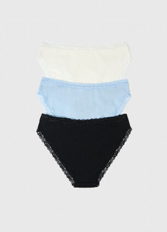 Классические брифы с кружевом, 3 шт.