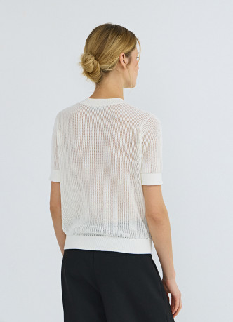 Ажурный джемпер с коротким рукавом