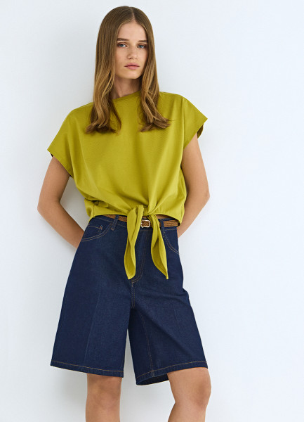 Шорты-бермуды с ремнём, Синий