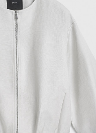 Льняной бомбер на молнии