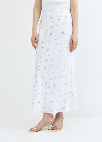 Юбка миди с цветочным принтом