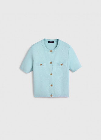 Кардиган с карманами и золотыми пуговицами