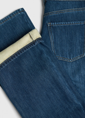 Прямые утеплённые джинсы