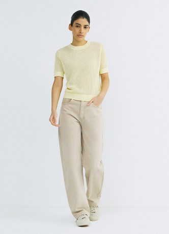 Ажурный джемпер с коротким рукавом