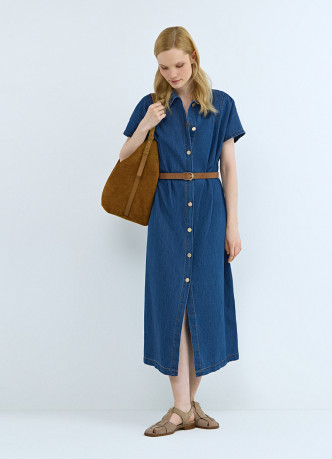 Платье-рубашка из денима