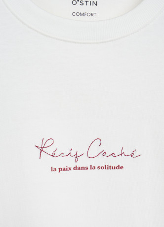 Футболка из плотного хлопка с текстовым принтом