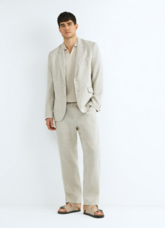 Однобортный пиджак изо льна