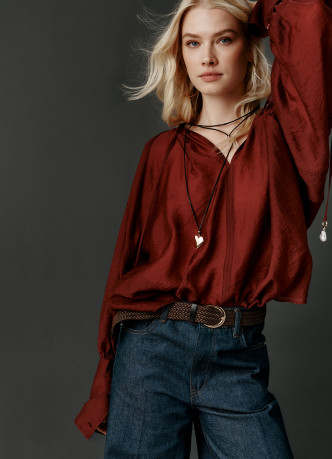 Блузка из тенселя с завязками