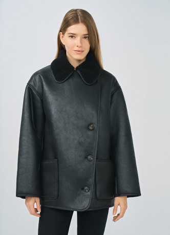 Дублёнка с искусственным мехом