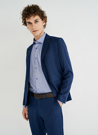 Рубашка Shaped Fit из ткани Herringbone