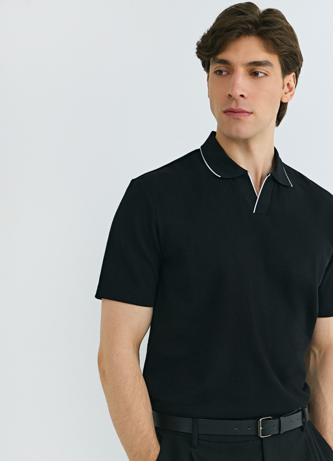 Поло из шелковистого пике