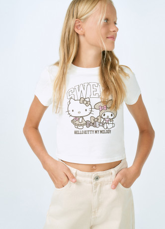 Футболка с принтом Hello Kitty для девочек