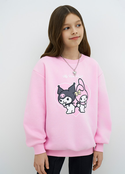 Толстовка с принтом для девочек 32284540299 Розовый, размер 110,122,134,128,116,104, фото 3