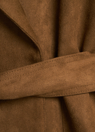 Куртка из искусственной замши с поясом