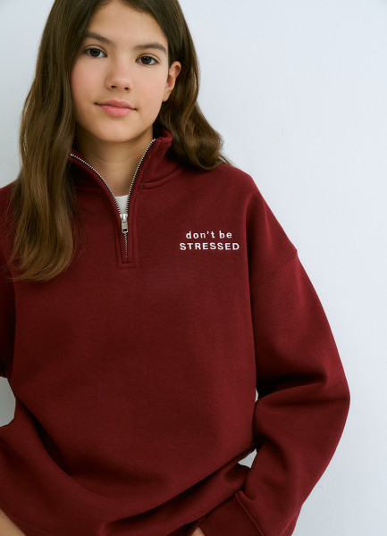 Свитшот с воротником-стойкой для девочек Фиолетовый 1599₽