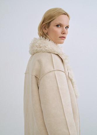 Дублёнка из искусственной замши и меха