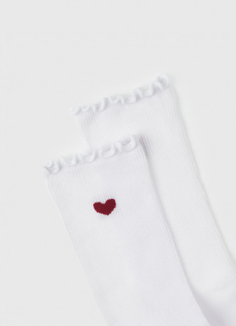 Носки в рубчик с сердечком