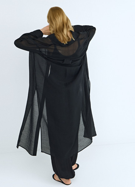 Длинная рубашка из лиоцелла, Черный