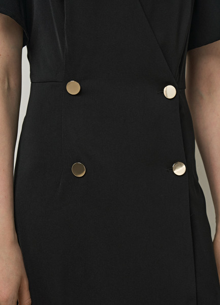 Двубортное платье с металлическими пуговицами, Черный O`Stin LR4685O02-99 - фото 7
