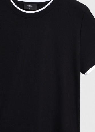 Футболка с контрастной окантовкой