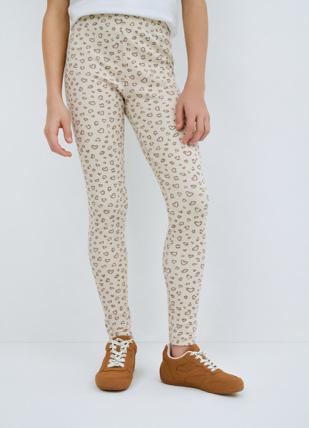 

Легинсы с принтом для девочек, Бежевый