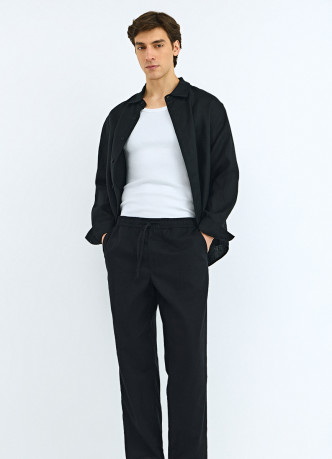 Брюки изо льна и хлопка