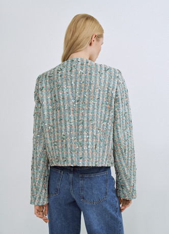 Укороченный твидовый жакет