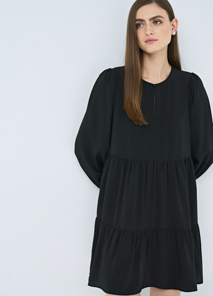 Свободное платье мини, Черный O`Stin LR4657O02-99 - фото 2