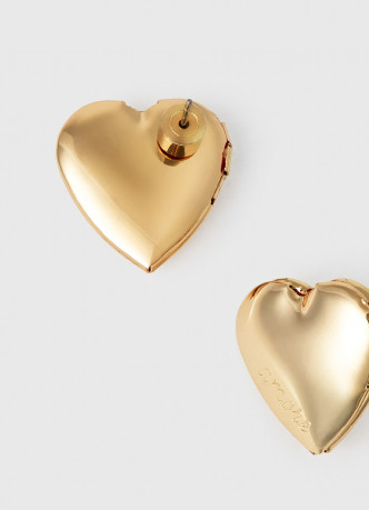 Серьги-локеты в форме сердца, 2 пары