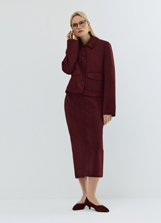 Укороченный жакет из искусственной замши