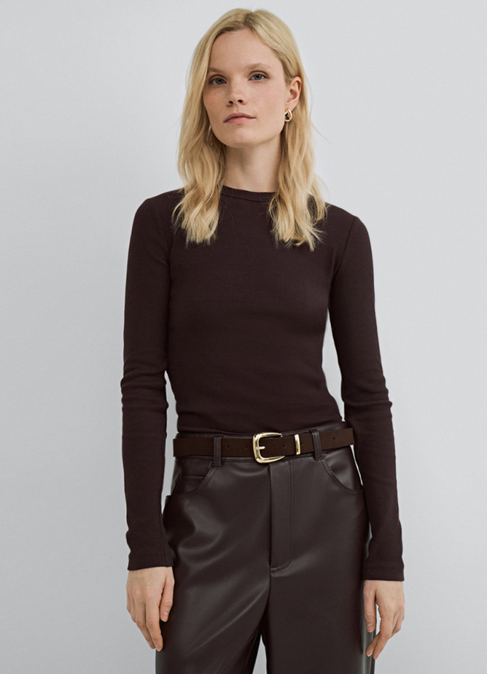 Лонгслив в рубчик