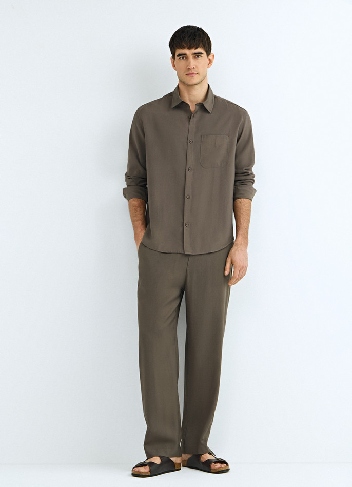 Брюки из вискозы с эластичным поясом