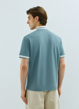 Поло из хлопка с принтом