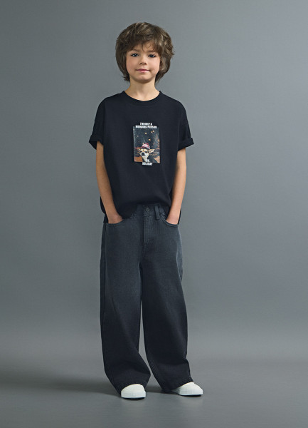 

Широкие джинсы с градиентом для мальчиков, Серый