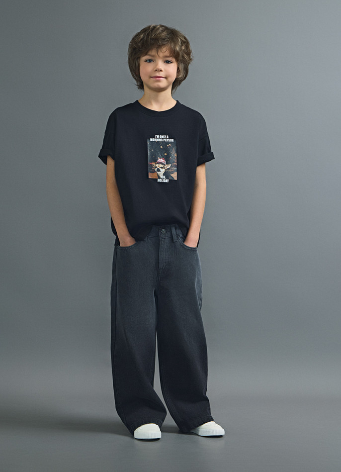 Широкие джинсы с градиентом для мальчиков