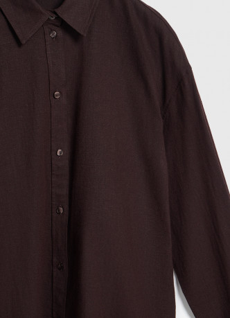 Рубашка с длинным рукавом из смесового льна