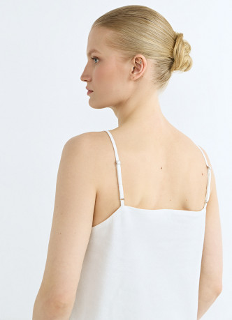 Топ изо льна на бретелях