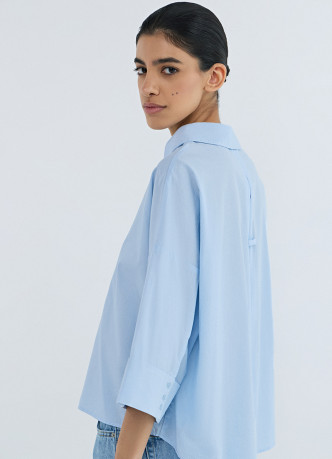 Рубашка в полоску с рукавом 3/4