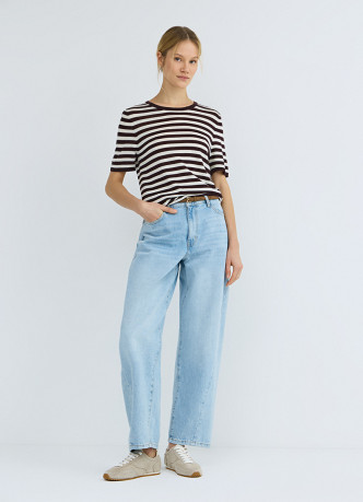 Джемпер в полоску с коротким рукавом