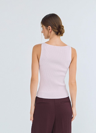 Вязаная майка в рубчик